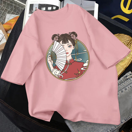 2022年新款夏季短袖t恤女ins潮宽松夏装设计感小众纯棉女装半袖夏